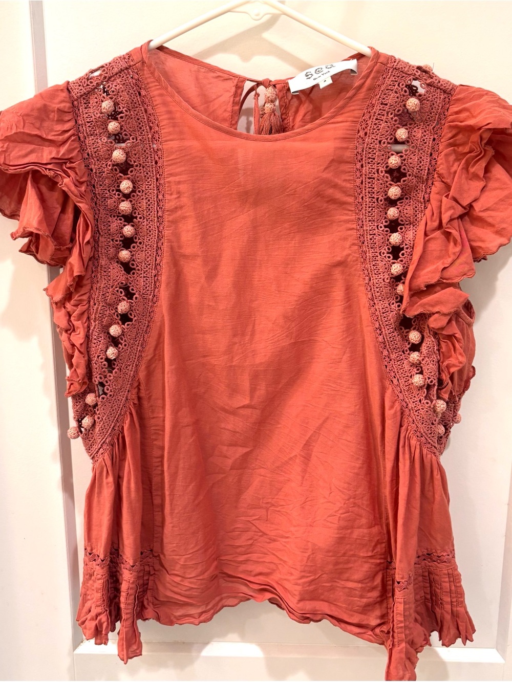 SEA New York Ruffle Sleeve Top. Size 4 in mint condition (just needs ironing)